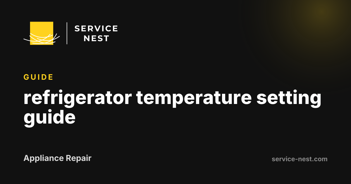 refrigerator temperature setting guide