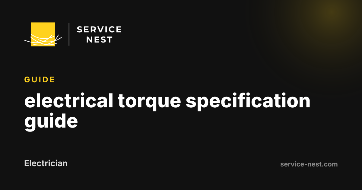 electrical torque specification guide