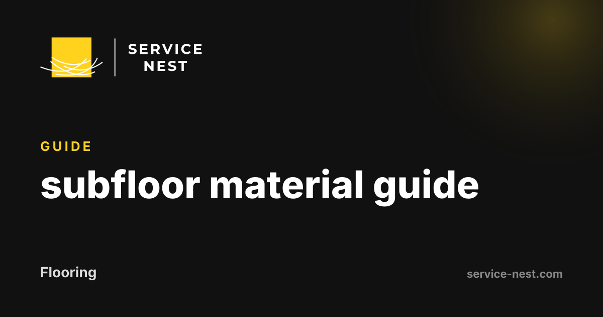 subfloor material guide
