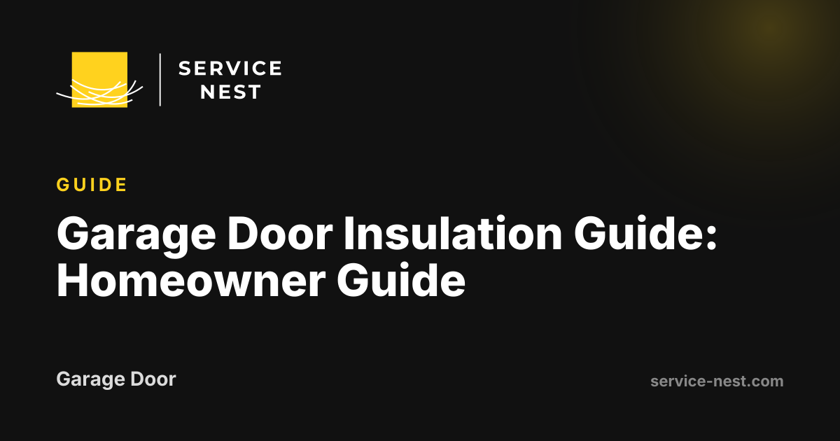 Garage Door Insulation Guide: Homeowner Guide
