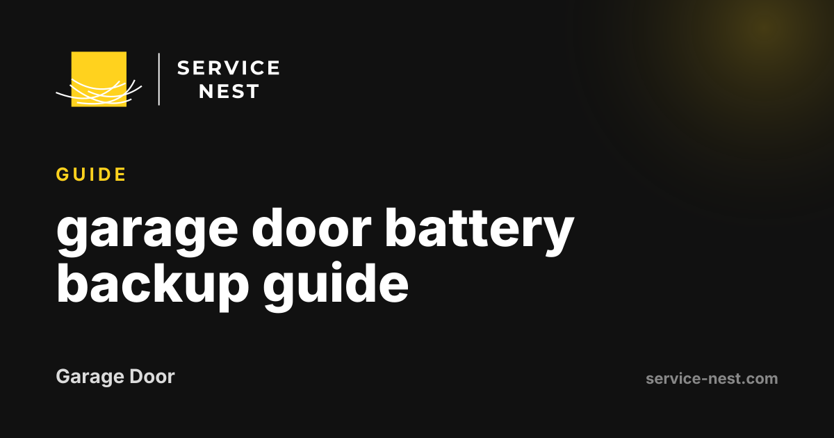 garage door battery backup guide