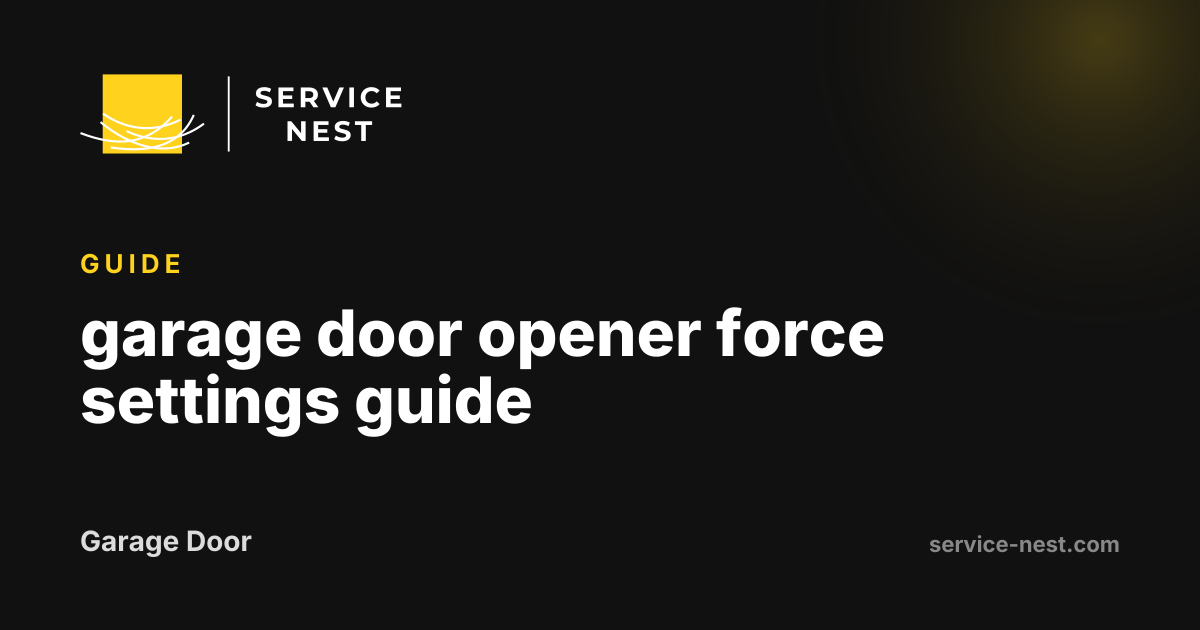 garage door opener force settings guide