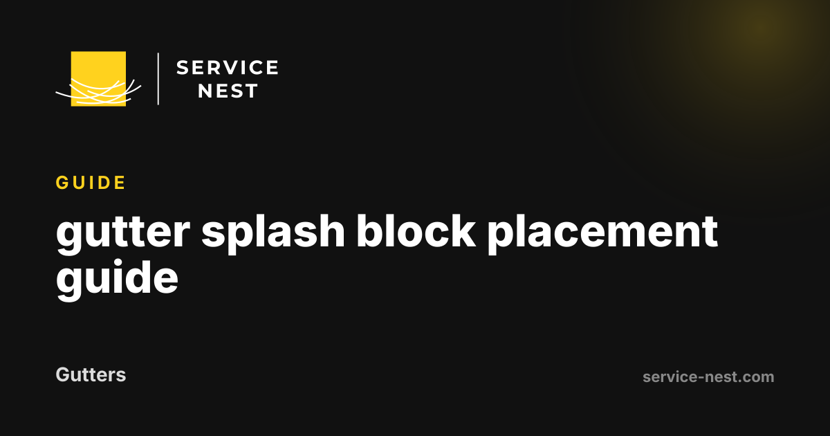 gutter splash block placement guide