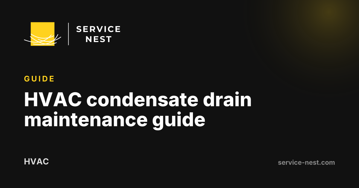 HVAC condensate drain maintenance guide