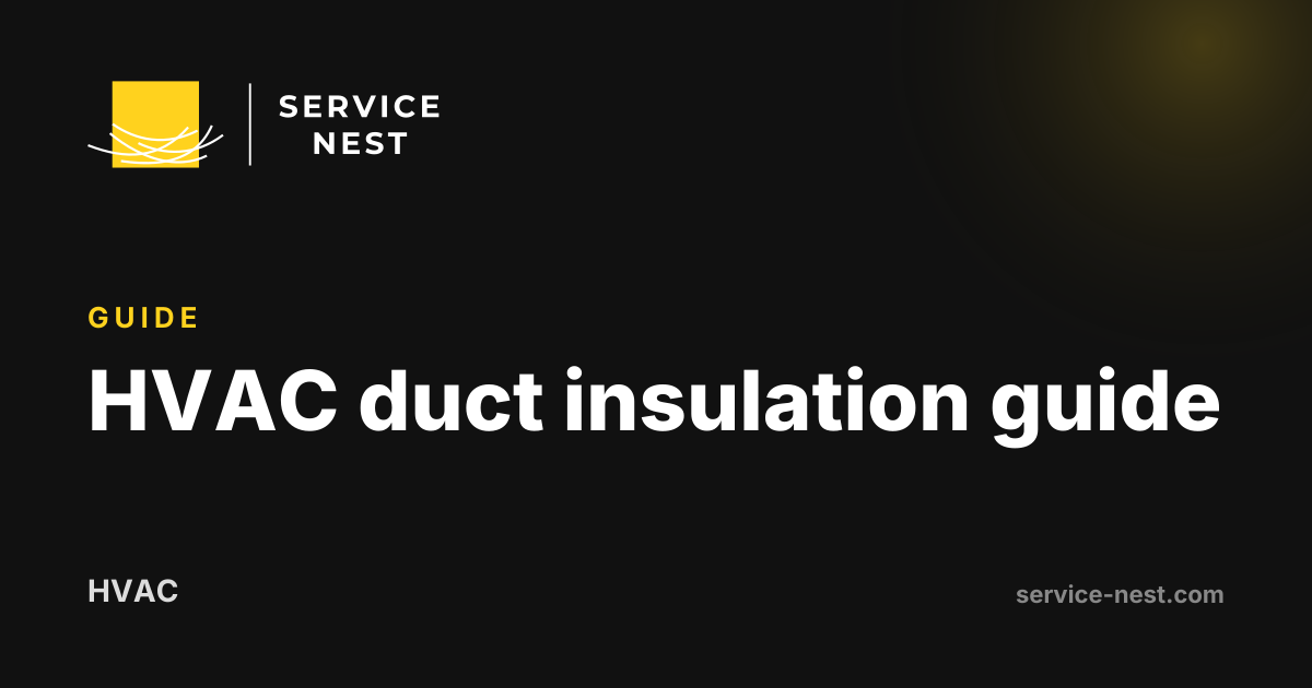 HVAC duct insulation guide