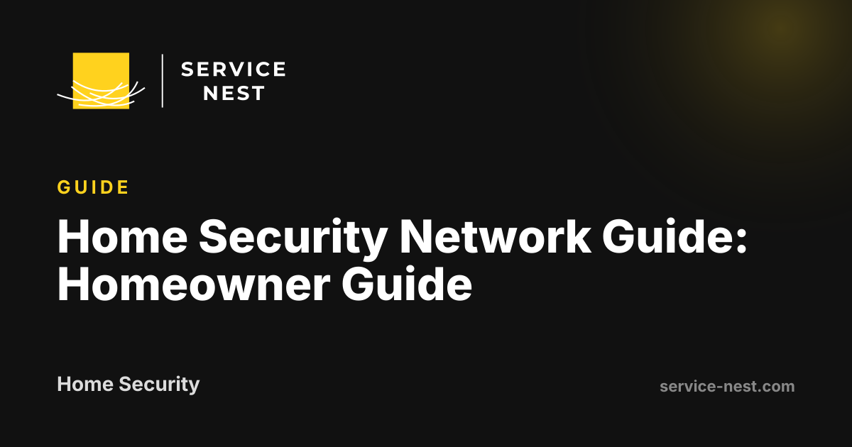 Home Security Network Guide: Homeowner Guide