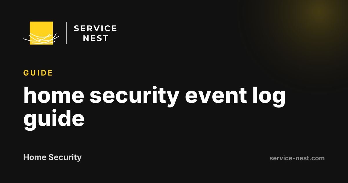 home security event log guide
