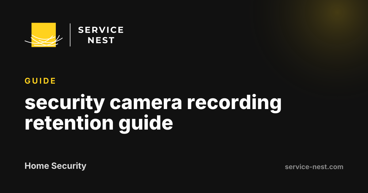 security camera recording retention guide