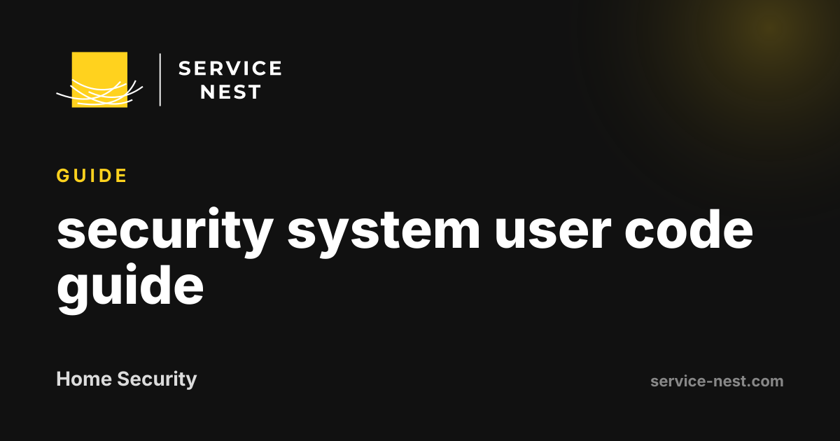 security system user code guide