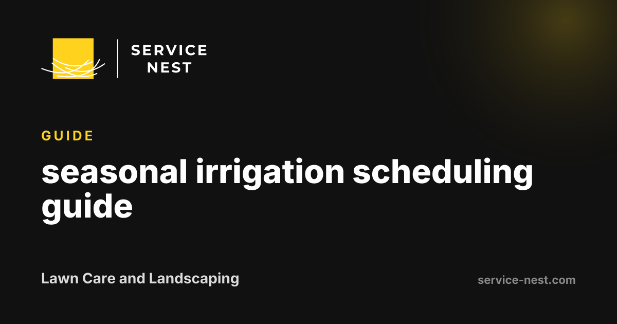 seasonal irrigation scheduling guide
