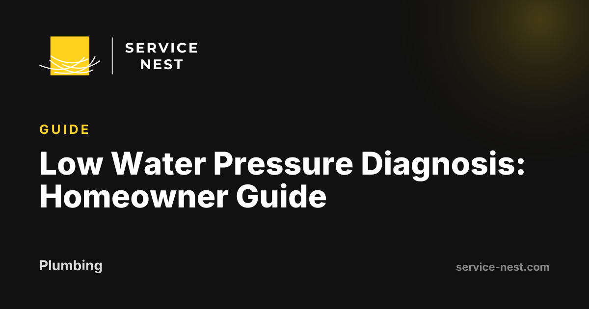 Low Water Pressure Diagnosis: Homeowner Guide