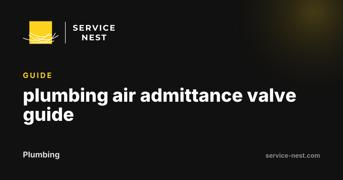plumbing air admittance valve guide