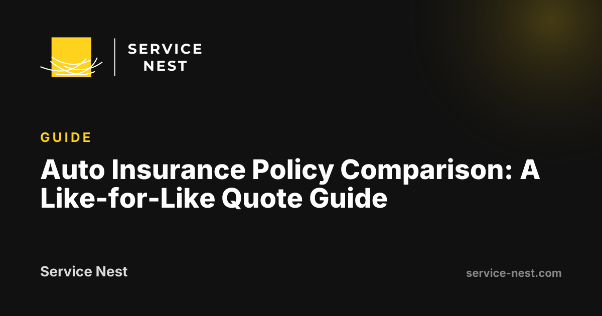 Auto Insurance Policy Comparison: A Like-for-Like Quote Guide