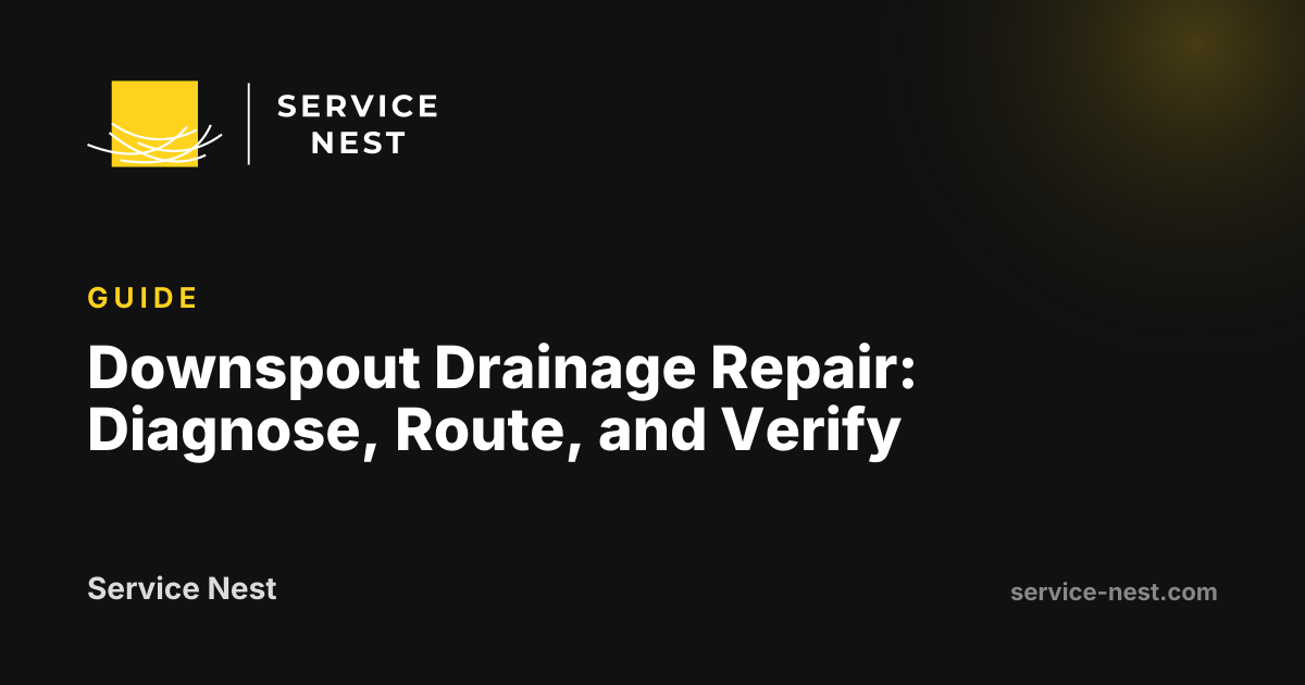 Downspout Drainage Repair: Diagnose, Route, and Verify