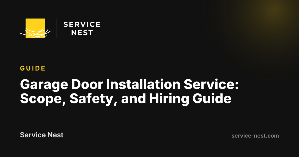 Garage Door Installation Service: Scope, Safety, and Hiring Guide