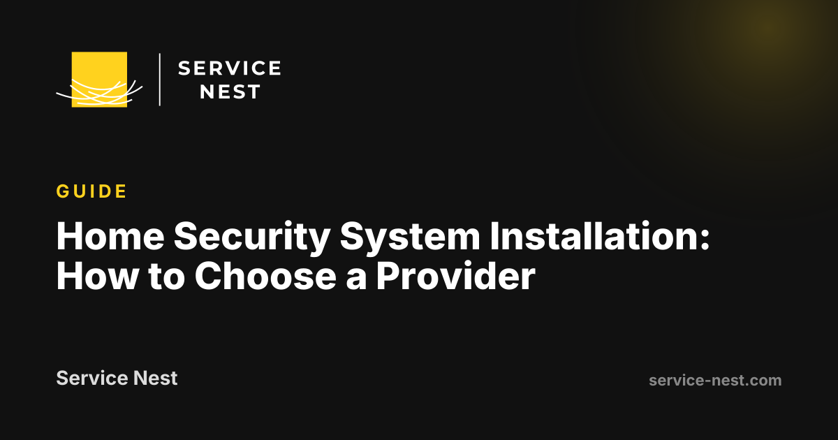 Home Security System Installation: How to Choose a Provider