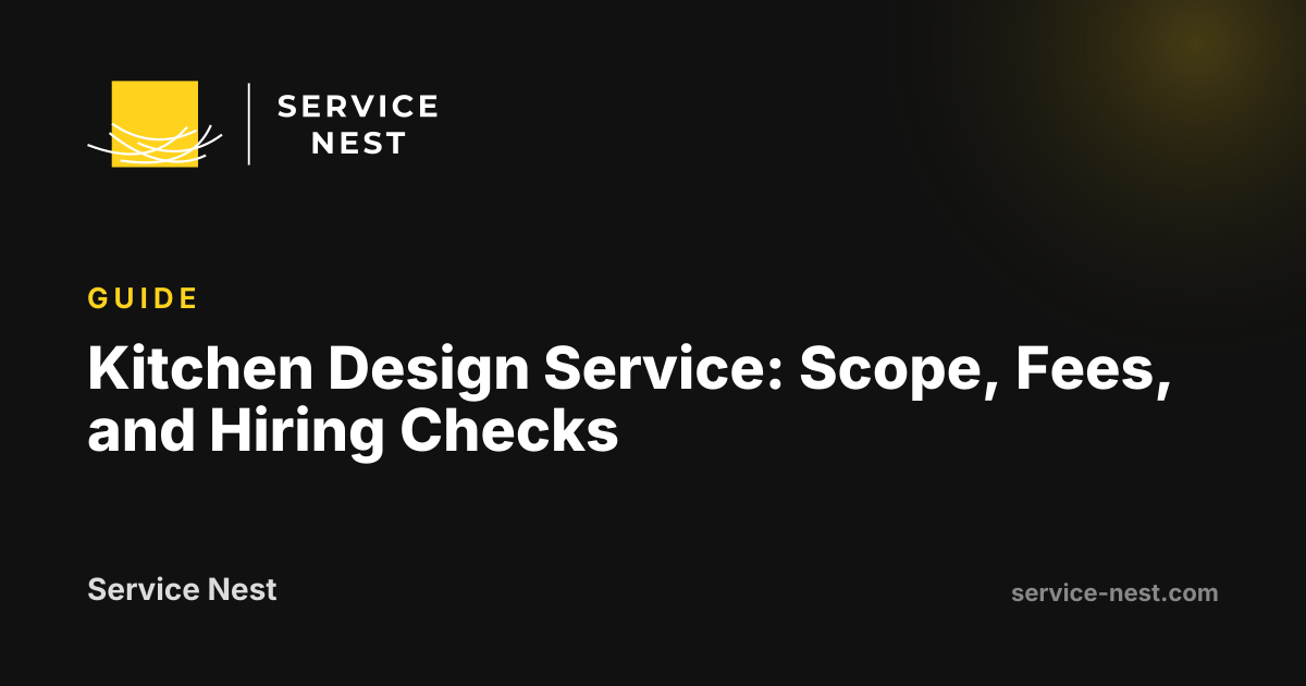 Kitchen Design Service: Scope, Fees, and Hiring Checks