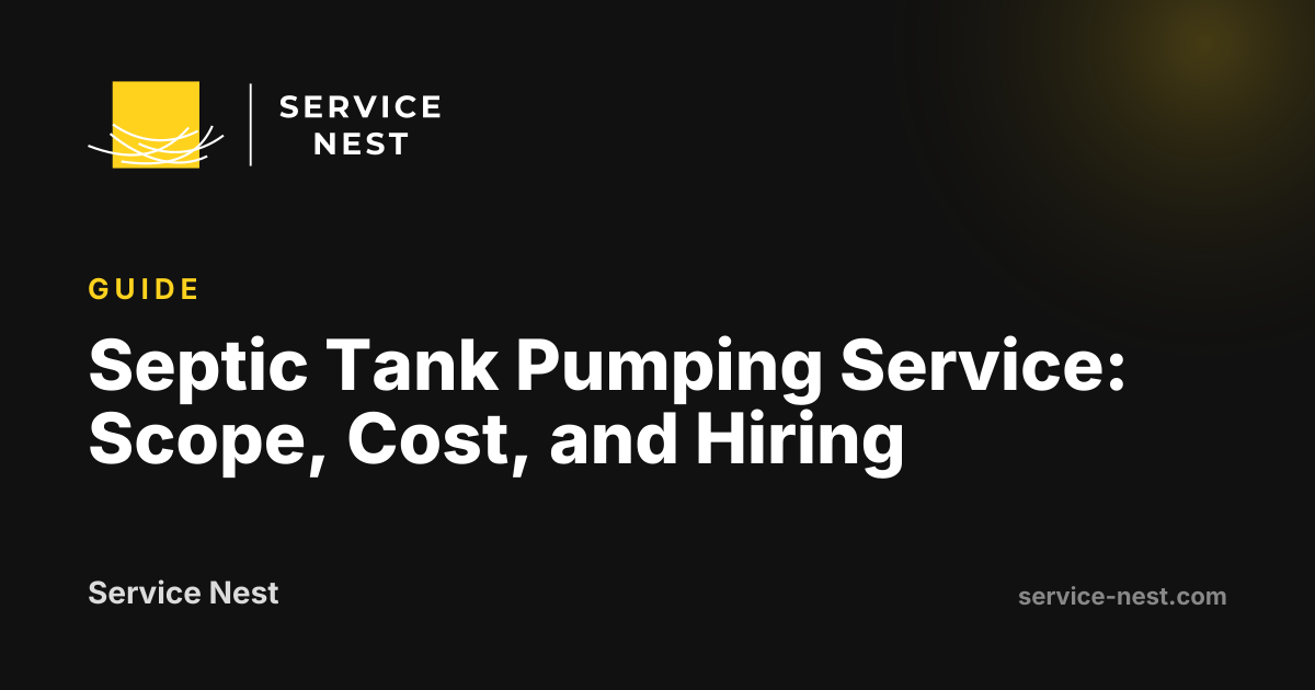 Septic Tank Pumping Service: Scope, Cost, and Hiring