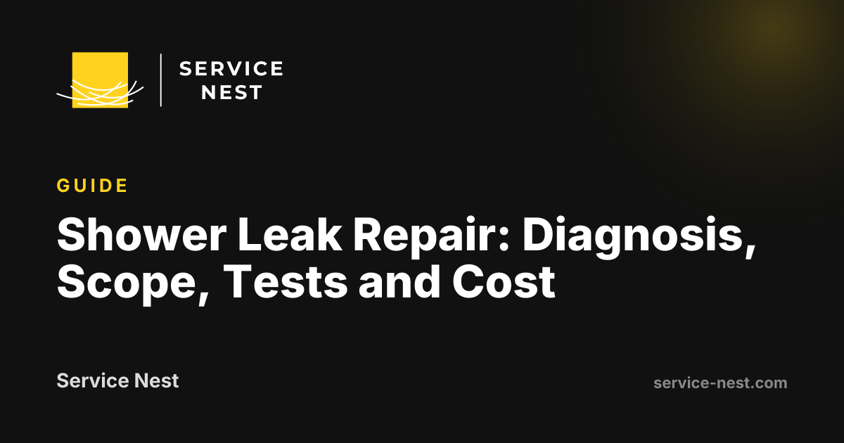 Shower Leak Repair: Diagnosis, Scope, Tests and Cost