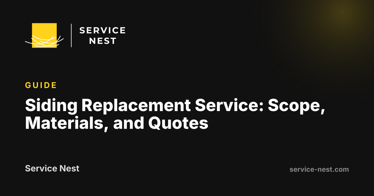 Siding Replacement Service: Scope, Materials, and Quotes