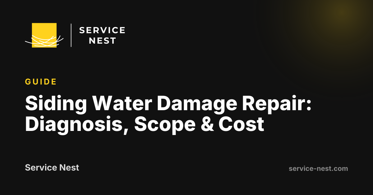 Siding Water Damage Repair: Diagnosis, Scope & Cost