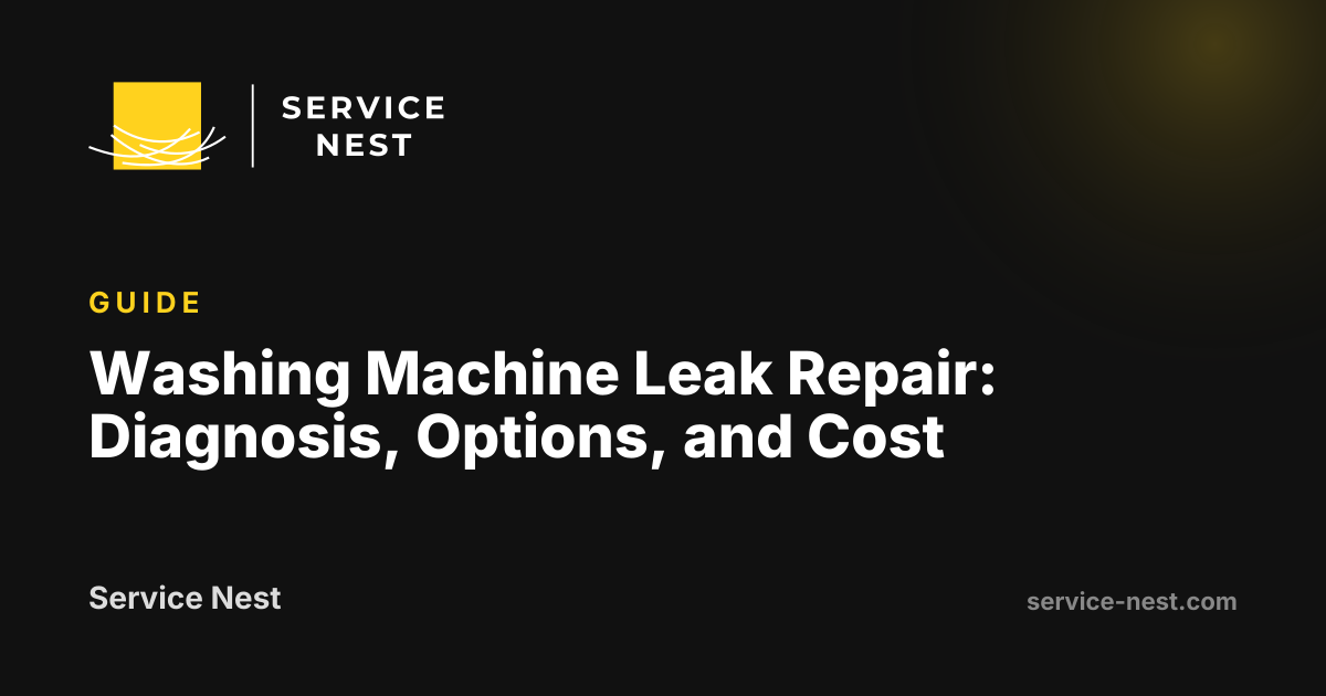Washing Machine Leak Repair: Diagnosis, Options, and Cost