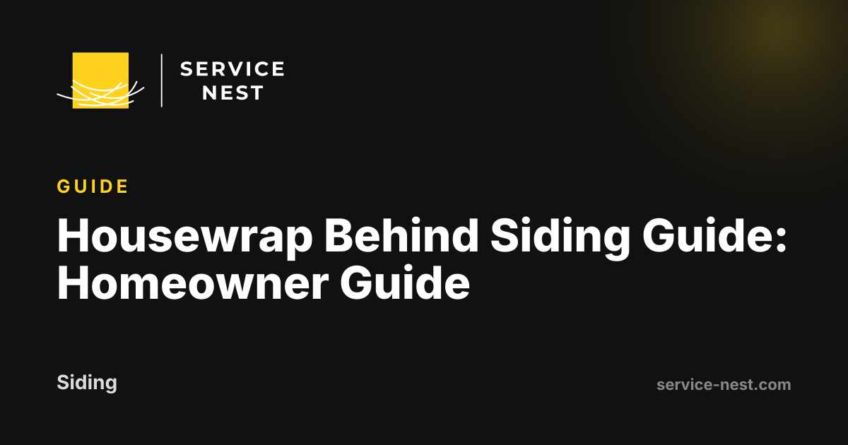 Housewrap Behind Siding Guide: Homeowner Guide