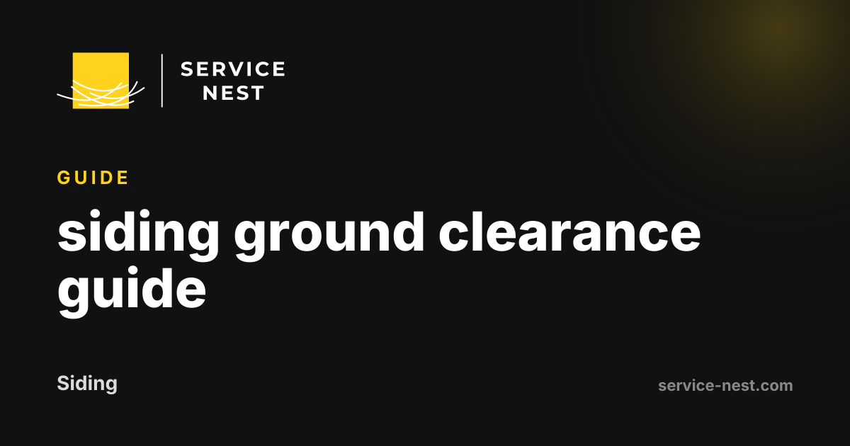 siding ground clearance guide