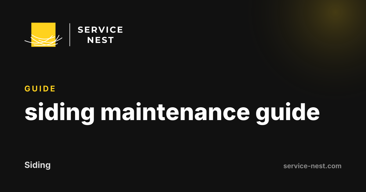 siding maintenance guide
